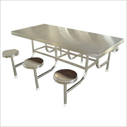 Stainless Steel 6 Seater Cafeteria Table