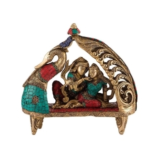 Devine Love Radha Krishna Brass made decorative Idol by Aakrati