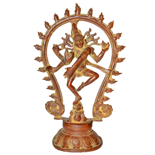 Lord Shiva (Natraj) Hand Made Brass Statue Height: 8.5 Inch (In)