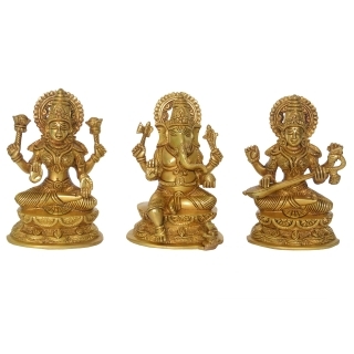 Ganesh Laxmi Saraswati Beautiful Murti for Temple or Decor