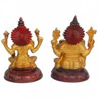 Laksmi Ganesha Statue in Dual Antique Finish