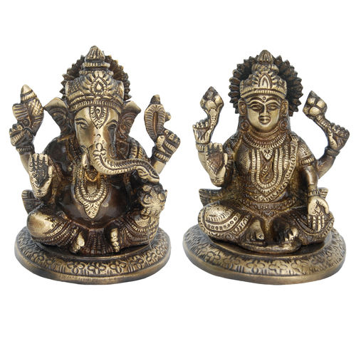 Pair of Laxmi Ganesha of Brass