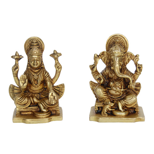 Religious Brass Statue of Laxmi Ganesha