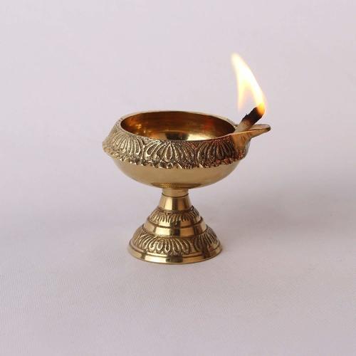 Metal Brass Diwali Gift Kuber Deepak On Stand Diya Oil Lamp For Puja Home Decor 100% Pure Brass