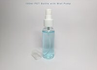Hand Sanitizer Pet Bottles - Available In 30,50,60,100,120,200,250,500ml | Plastic Mist Pump, Flip Top Cap, Transparent, Round Shape