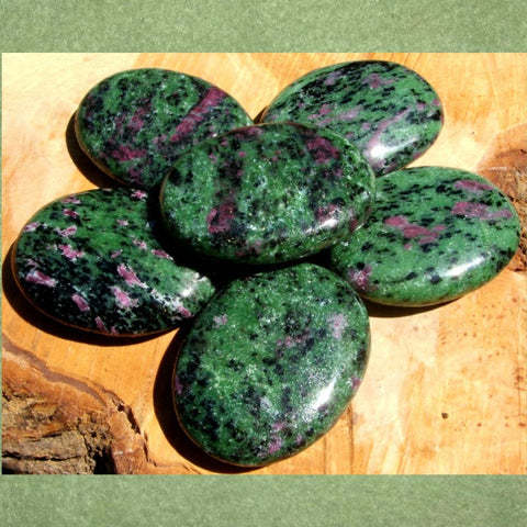 Ruby zoisite palm stones
