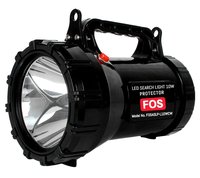 Fos Led Search Light 10w (model Protector) Rechargeable Handheld Torch - Color: Black