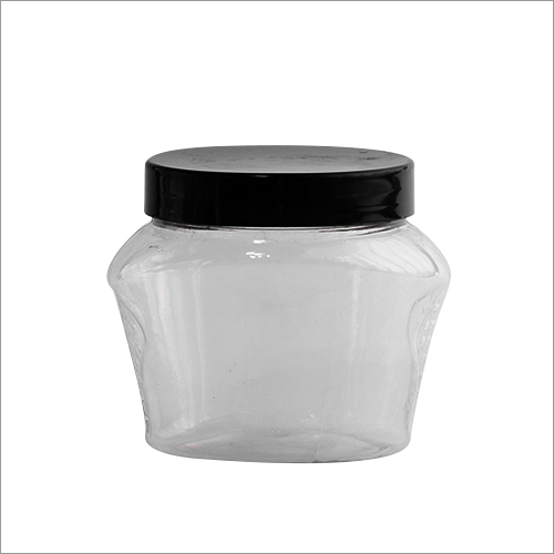 Black Cap Transaprent Plastic Jar