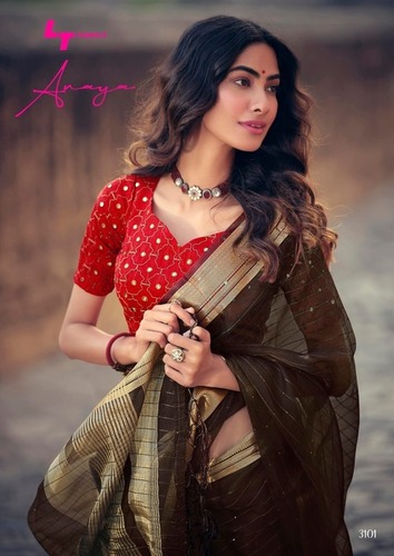 Anaya Designer Weaving Kora Silk Sarees