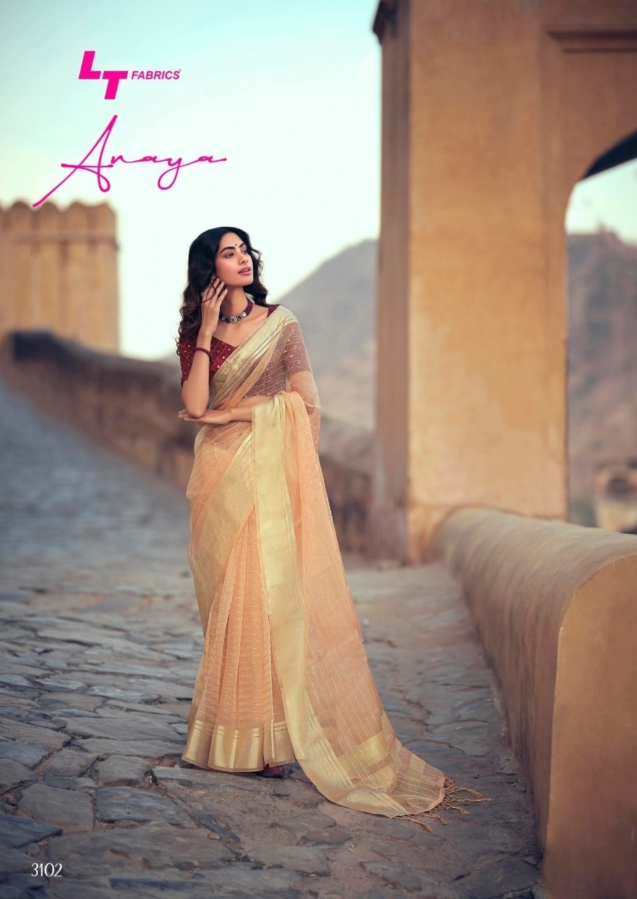 Anaya Designer Weaving Kora Silk Sarees