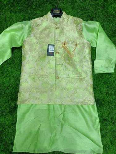 Jacquard kurta coti green