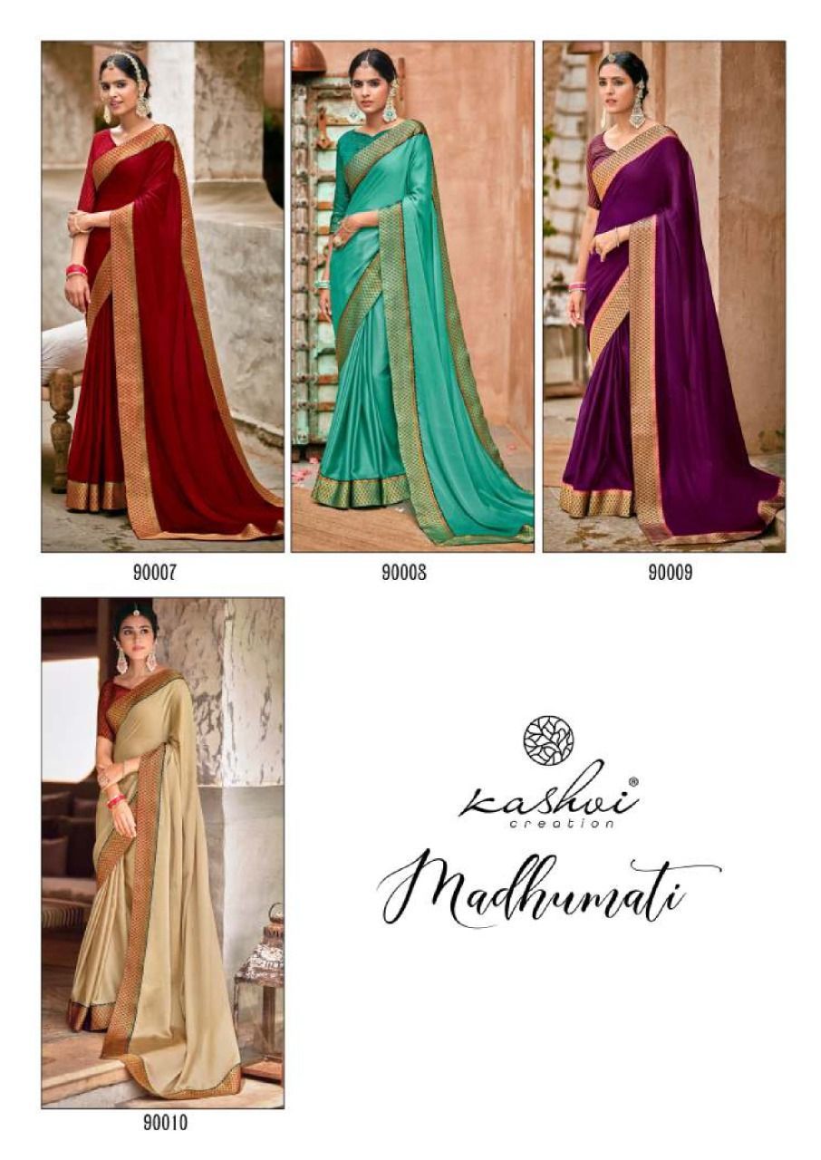 Madhumati Moss Chiffon Designer Saree Catalogue Set
