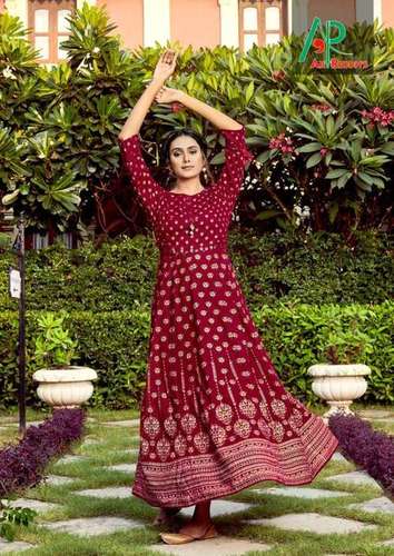 Silk Gown Rayon Printed Gown Catalogue Set