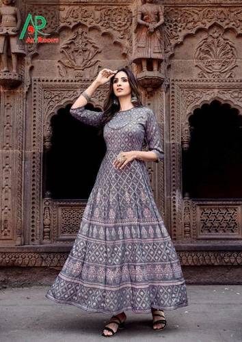 Gown Rayon Printed Gowns Catalogue Set