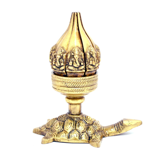 Ganesh Curved Metal flower candle holder