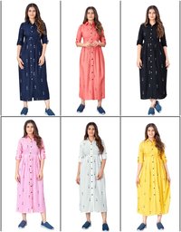 trending rayon ikkat print dress