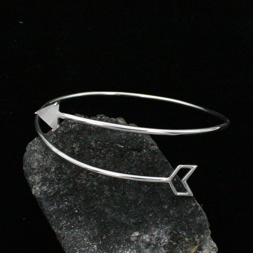 925 Sterling Silver Arrow Moonstone Cuff Bracelet