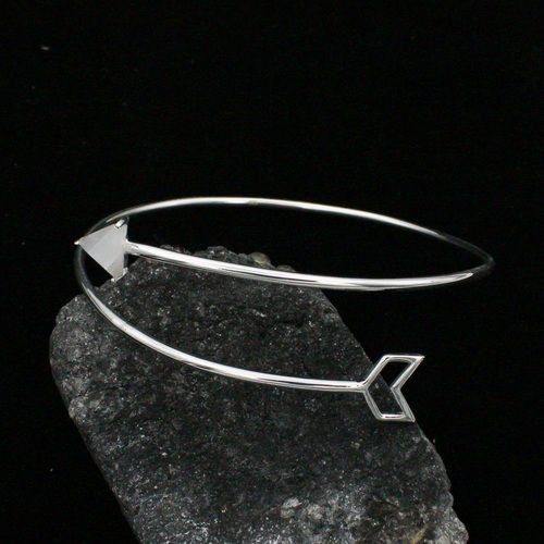 925 Sterling Silver Arrow Moonstone Cuff Bracelet