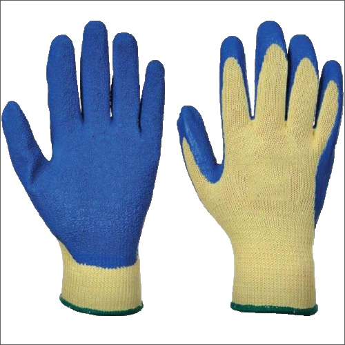 Blue Latex Coated Hand Gloves