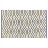 50cm x 80cm Grey Diamond Cotton Rug