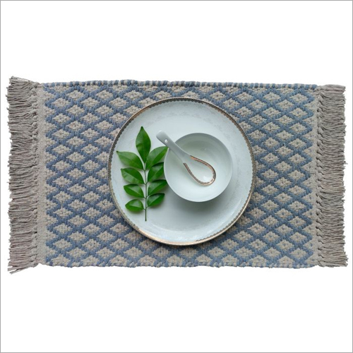 33cm x 48cm Lattice Grey Handwoven Place Mat