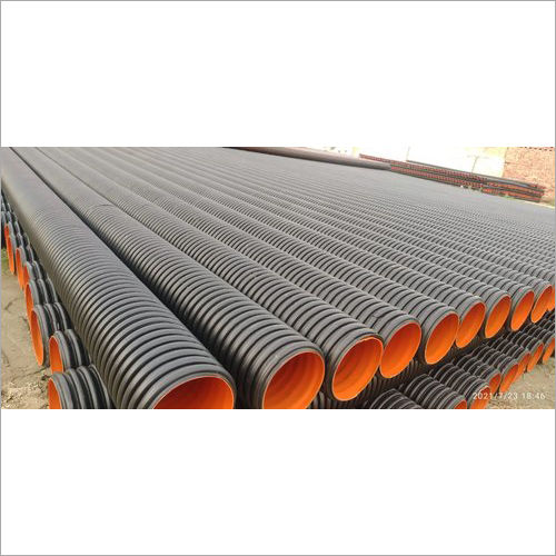 120 mm Dia Black and Orange DWC HDPE Pipe