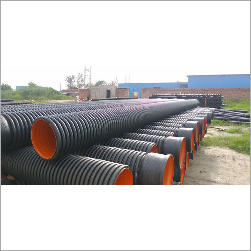 200mm dia hdpe DWC pipe inner orange colour