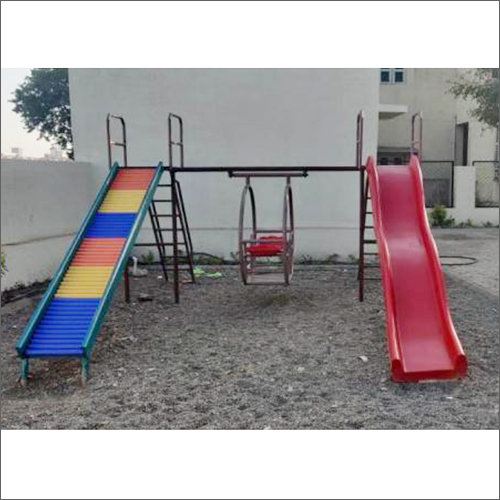 Fiber & Metal Double Playground Slides