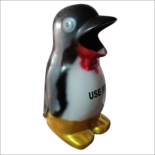 Black And White Penguin Shaped  Fiber Dustbin