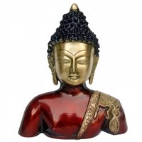 Metal Buddha Bust In Antique Finish Unique Gift Statue
