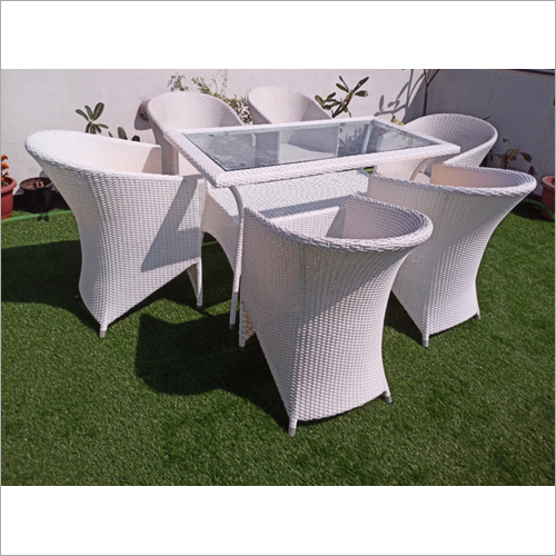 White Outdoor Table Chair Set