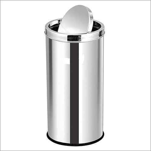 Silver Steel Swing Dustbin