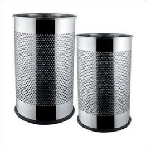 Silver Steel Perforated Dustbin