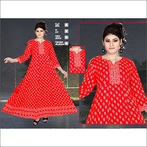 Washable Ladies Frock Printed Kurti