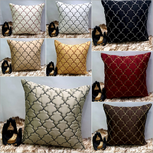 Different Color Available Fancy Silk Cushion Cover Set