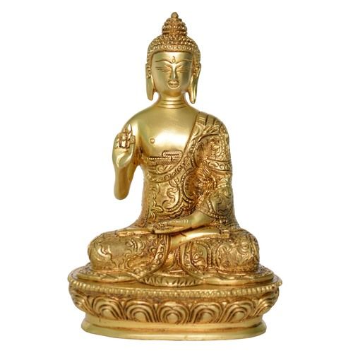 Metal Blesssing Buddha Statue Decorative Showpiece Religious Figure