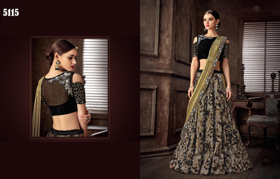 Sarabella Jacquard Wedding Wear Lehenga Set
