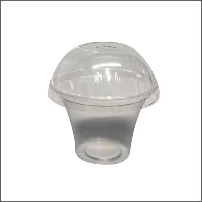 Transparent 200Ml Thickshake Glass With Dome Lid