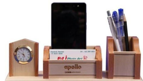 wooden desk organizer stand