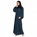 Loose Fit abaya with fashionable buttons on front panel  Teal