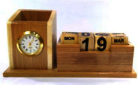 desk organizer with watch and date