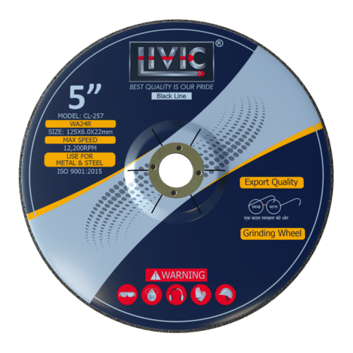 5 Inch Grinding Wheel Black Color Cutting Speed: 12200 Rpm