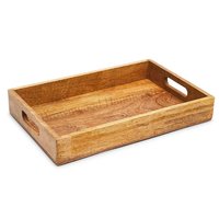 Mango Wood Serving Tray Natural Mango Wood Finish Size: 15 X 10 Inch