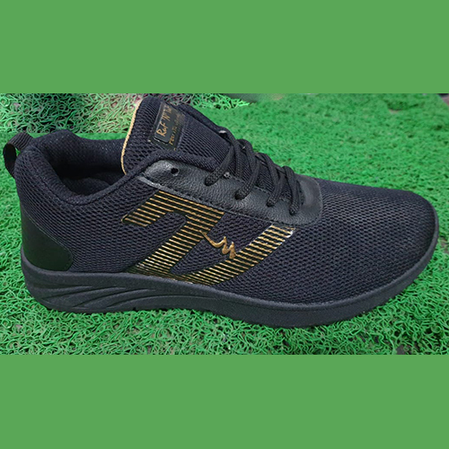Golden and Black Stylish Sports Shoes By RAJ FOOTWEAR