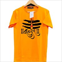 Mens Custom Printed Orange Color T-Shirts