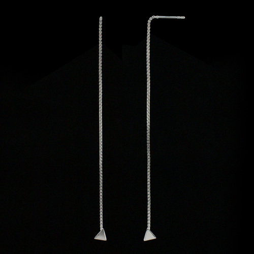 925 Sterling Silver Little Triangle Threader Earring