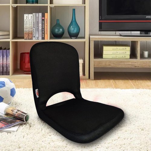 Sanushaa Eezysit Folding Meditation Yoga Chair Fabric Black Length: 46  Centimeter (Cm)
