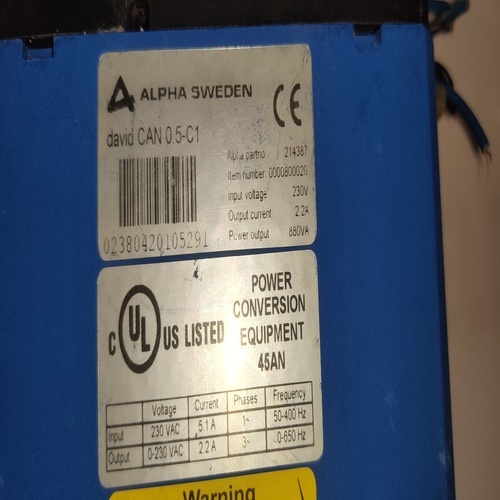 ALPHA SWEDEN 0000800020 SERVO DRIVE