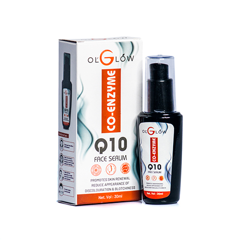 Q10 Face Serum - Glass Bottle 30ml Black, Anti-Aging Hydration Wrinkle Reduction