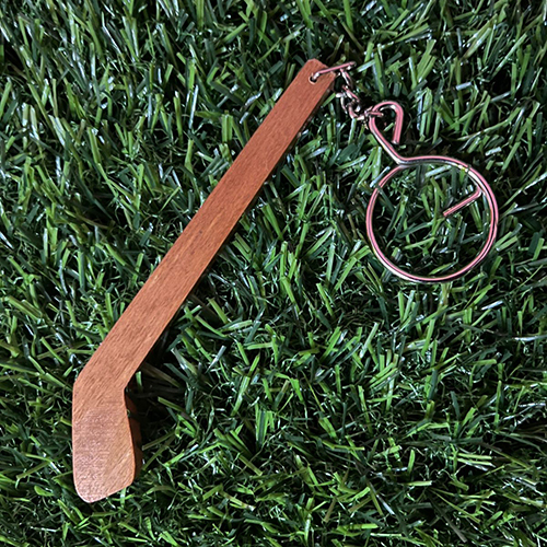 Wooden Hockey Keychain